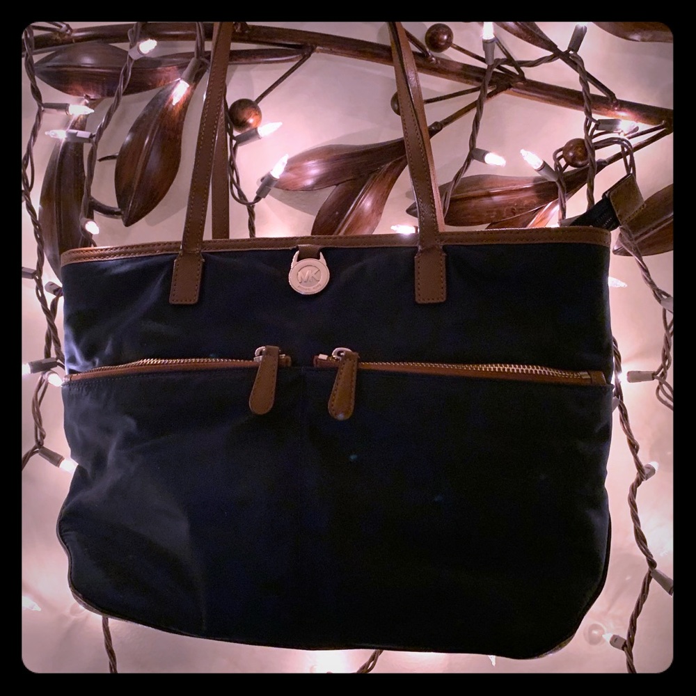 MIchael Kors MK Navy canvas medium purse